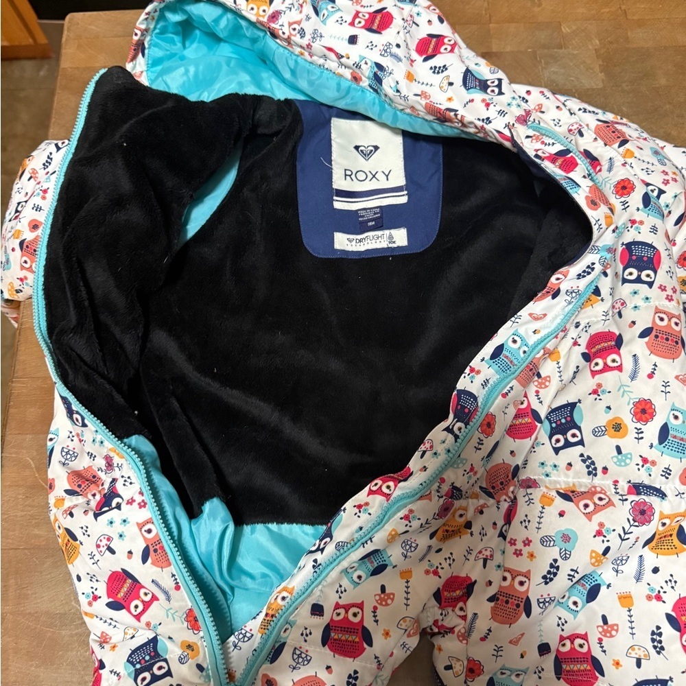 ROXY Dryflight 10K technology Colorful Owl Print Baby Snowsuit Baby Sz 18 Months - Picture 4 of 12